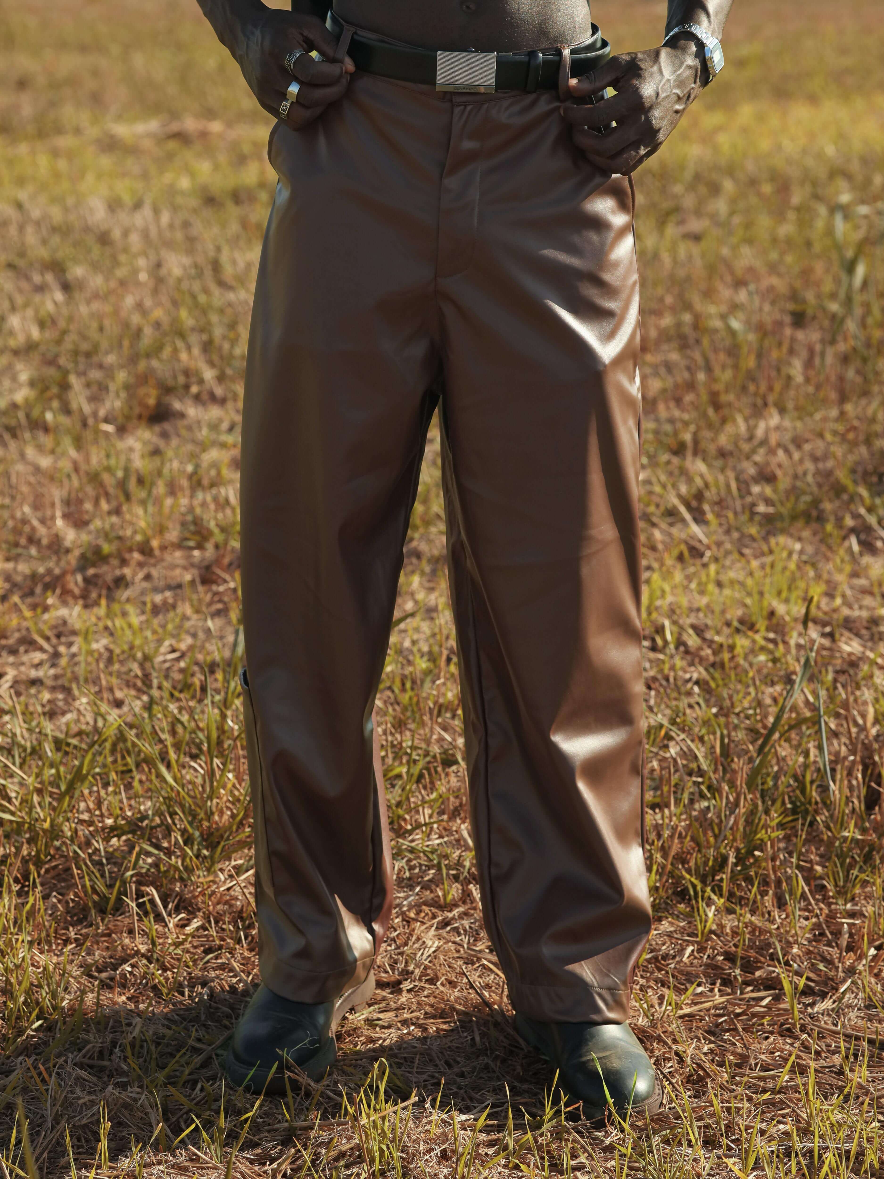 Vegan-Leather Relaxed fit pants